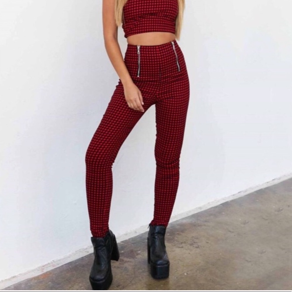 I.AM.GIA plaid pant red/check size S